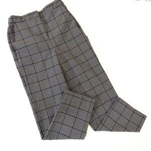 Express Pants Womens 2 Editor Straight Black Plaid Career